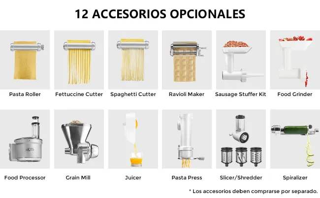 12 accesorios extra Phisinic Amasadora